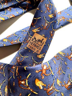 HERMES VINTAGE MONKEY & ALLIGATOR TIE JUNGLE 